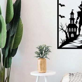 Intra απο ξύλο plywood Χρώμα wenge 3mm-4mm πάχος - με λέιζερ ού τοίχου Halloween Δίασταση 40x50 cm INTRAFABR-70963585 - Image 2