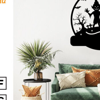 Intra απο ξύλο plywood  Χρώμα wenge 3mm-4mm πάχος - με λέιζερ ού τοίχου Halloween Δίασταση 40x50 cm INTRAFABR-70963636 - Image 3