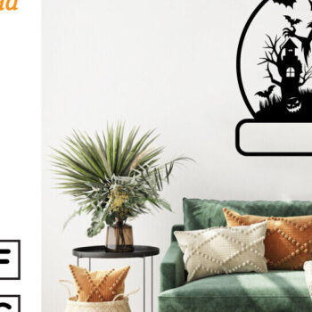 Intra απο ξύλο plywood  Χρώμα wenge 3mm-4mm πάχος - με λέιζερ ού τοίχου Halloween Δίασταση 40x50 cm INTRAFABR-70963661 - Image 3