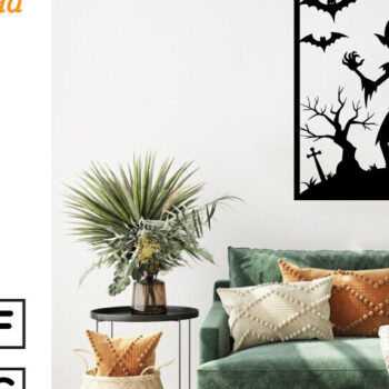 Intra απο ξύλο plywood  Χρώμα wenge 3mm-4mm πάχος - με λέιζερ ού τοίχου Halloween Δίασταση 40x50 cm INTRAFABR-70963679 - Image 3