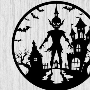 Intra απο ξύλο plywood Χρώμα wenge 3mm-4mm πάχος - με λέιζερ ού τοίχου Halloween Δίασταση 40x50 cm INTRAFABR-70963697 - Image 1