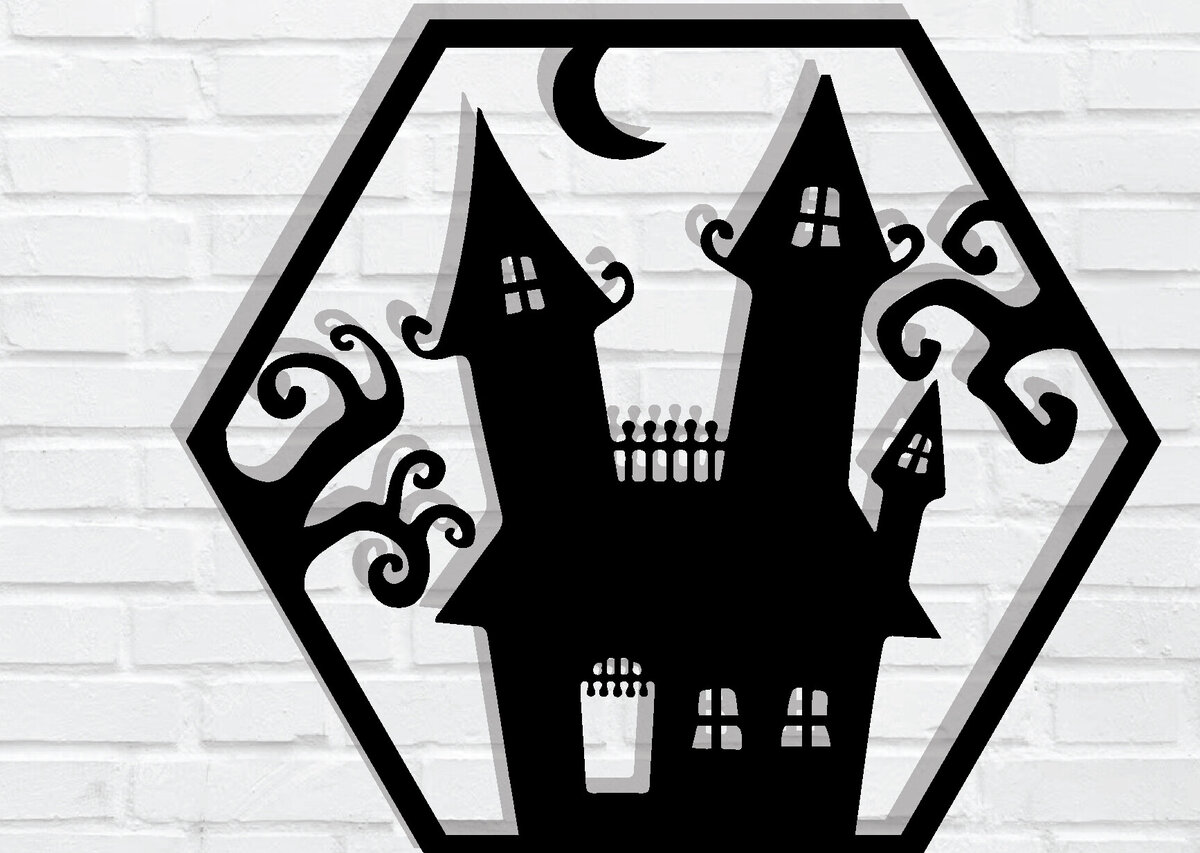 Intra απο ξύλο plywood  Χρώμα wenge 3mm-4mm πάχος - με λέιζερ ού τοίχου Halloween Δίασταση 40x50 cm INTRAFABR-70963716