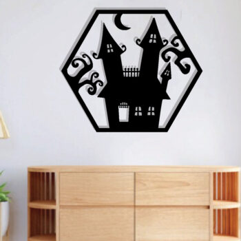 Intra απο ξύλο plywood  Χρώμα wenge 3mm-4mm πάχος - με λέιζερ ού τοίχου Halloween Δίασταση 40x50 cm INTRAFABR-70963716 - Image 2