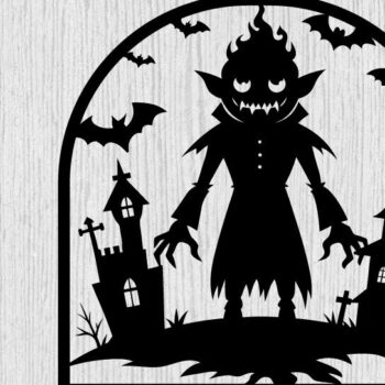 Intra απο ξύλο plywood  Χρώμα wenge 3mm-4mm πάχος - με λέιζερ ού τοίχου Halloween Δίασταση 40x50 cm INTRAFABR-70963740 - Image 1