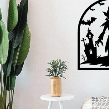 Intra απο ξύλο plywood  Χρώμα wenge 3mm-4mm πάχος - με λέιζερ ού τοίχου Halloween Δίασταση 40x50 cm INTRAFABR-70963740 - Image 2