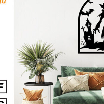 Intra απο ξύλο plywood  Χρώμα wenge 3mm-4mm πάχος - με λέιζερ ού τοίχου Halloween Δίασταση 40x50 cm INTRAFABR-70963740 - Image 3