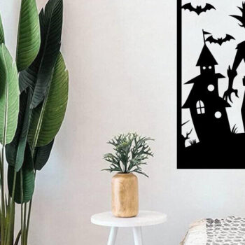 Intra απο ξύλο plywood  Χρώμα wenge 3mm-4mm πάχος - με λέιζερ ού τοίχου Halloween Δίασταση 40x50 cm INTRAFABR-70963758 - Image 2