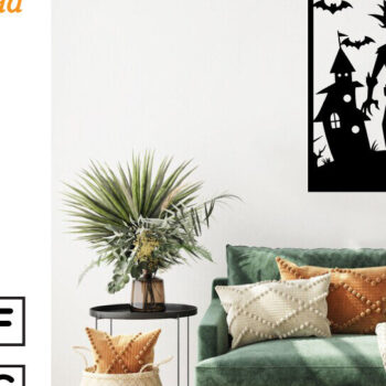 Intra απο ξύλο plywood  Χρώμα wenge 3mm-4mm πάχος - με λέιζερ ού τοίχου Halloween Δίασταση 40x50 cm INTRAFABR-70963758 - Image 3