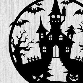 Intra απο ξύλο plywood  Χρώμα wenge 3mm-4mm πάχος - με λέιζερ ού τοίχου Halloween Δίασταση 40x50 cm INTRAFABR-70963776 - Image 1