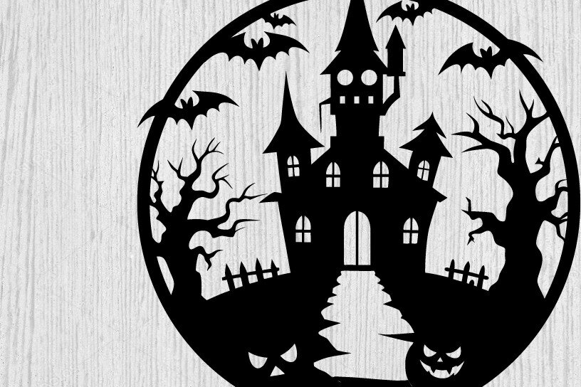 Intra απο ξύλο plywood  Χρώμα wenge 3mm-4mm πάχος - με λέιζερ ού τοίχου Halloween Δίασταση 40x50 cm INTRAFABR-70963776