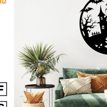 Intra απο ξύλο plywood  Χρώμα wenge 3mm-4mm πάχος - με λέιζερ ού τοίχου Halloween Δίασταση 40x50 cm INTRAFABR-70963776 - Image 3