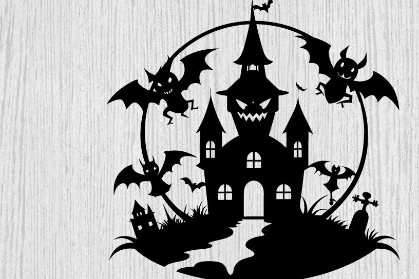 Intra απο ξύλο plywood  Χρώμα wenge 3mm-4mm πάχος - με λέιζερ ού τοίχου Halloween Δίασταση 40x50 cm INTRAFABR-70963796