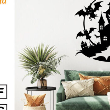 Intra απο ξύλο plywood  Χρώμα wenge 3mm-4mm πάχος - με λέιζερ ού τοίχου Halloween Δίασταση 40x50 cm INTRAFABR-70963796 - Image 3