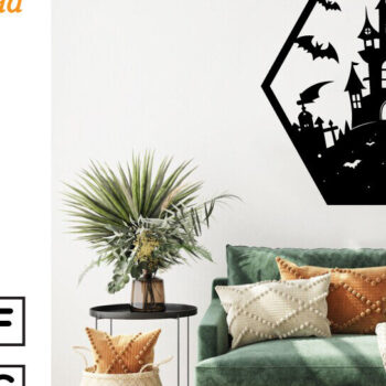 Intra απο ξύλο plywood  Χρώμα wenge 3mm-4mm πάχος - με λέιζερ ού τοίχου Halloween Δίασταση 40x50 cm INTRAFABR-70963814 - Image 3