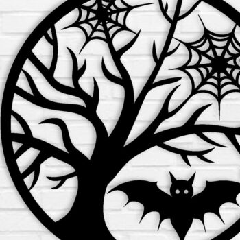 Intra απο ξύλο plywood  Χρώμα wenge 3mm-4mm πάχος - με λέιζερ ού τοίχου Halloween Δίασταση 40x50 cm INTRAFABR-70963878 - Image 1