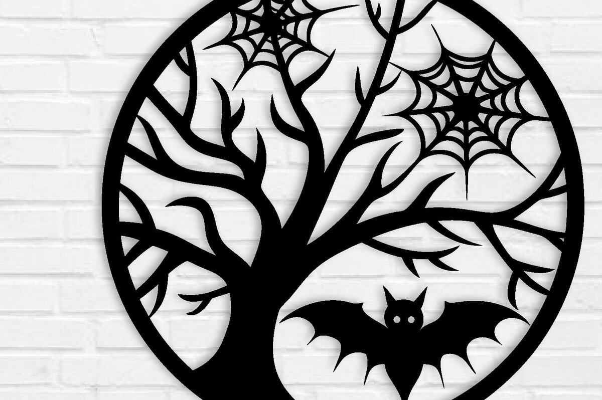 Intra απο ξύλο plywood  Χρώμα wenge 3mm-4mm πάχος - με λέιζερ ού τοίχου Halloween Δίασταση 40x50 cm INTRAFABR-70963878