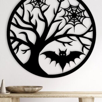 Intra απο ξύλο plywood  Χρώμα wenge 3mm-4mm πάχος - με λέιζερ ού τοίχου Halloween Δίασταση 40x50 cm INTRAFABR-70963878 - Image 2