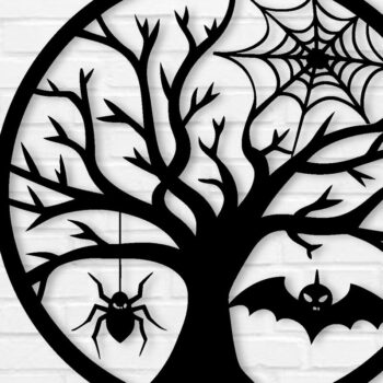 Intra απο ξύλο plywood  Χρώμα wenge 3mm-4mm πάχος - με λέιζερ ού τοίχου Halloween Δίασταση 40x50 cm INTRAFABR-24713529 - Image 1