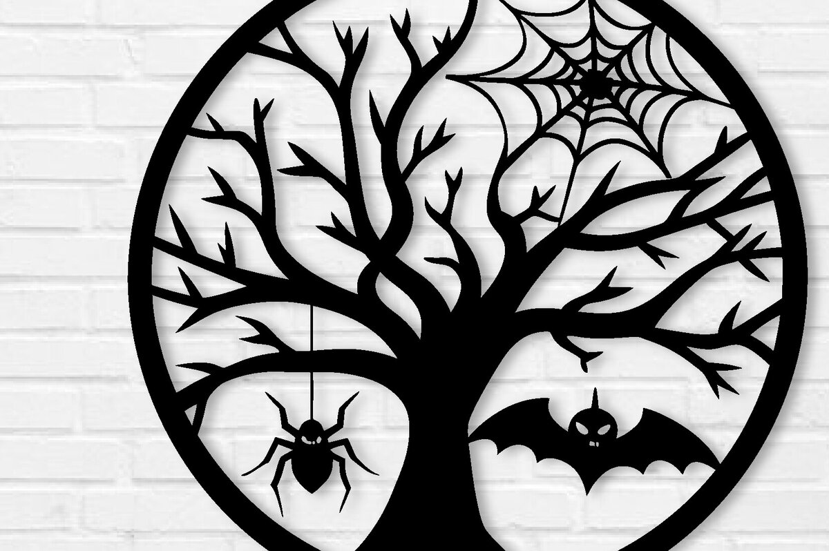 Intra απο ξύλο plywood  Χρώμα wenge 3mm-4mm πάχος - με λέιζερ ού τοίχου Halloween Δίασταση 40x50 cm INTRAFABR-24713529