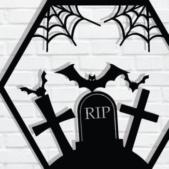 Intra απο ξύλο plywood  Χρώμα wenge 3mm-4mm πάχος - με λέιζερ ού τοίχου Halloween Δίασταση 40x50 cm INTRAFABR-119687012 - Image 1