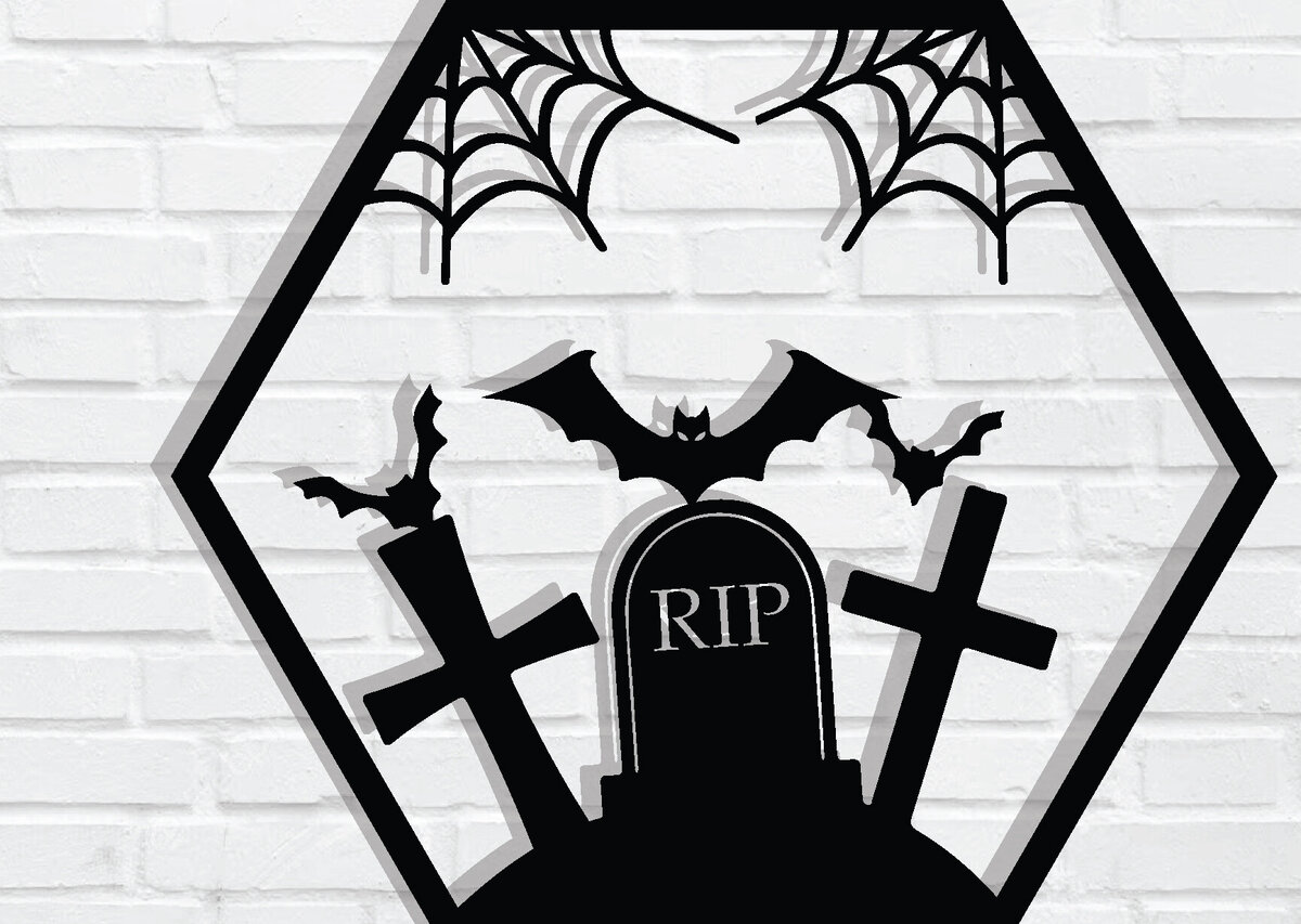 Intra απο ξύλο plywood  Χρώμα wenge 3mm-4mm πάχος - με λέιζερ ού τοίχου Halloween Δίασταση 40x50 cm INTRAFABR-119687012