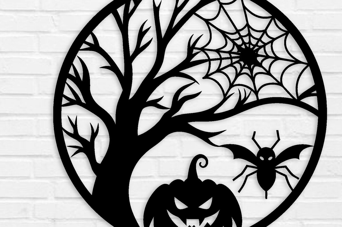 Intra απο ξύλο plywood  Χρώμα wenge 3mm-4mm πάχος - με λέιζερ ού τοίχου Halloween Δίασταση 40x50 cm INTRAFABR-29827684