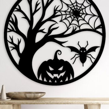 Intra απο ξύλο plywood  Χρώμα wenge 3mm-4mm πάχος - με λέιζερ ού τοίχου Halloween Δίασταση 40x50 cm INTRAFABR-29827684 - Image 2