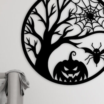 Intra απο ξύλο plywood  Χρώμα wenge 3mm-4mm πάχος - με λέιζερ ού τοίχου Halloween Δίασταση 40x50 cm INTRAFABR-29827684 - Image 3