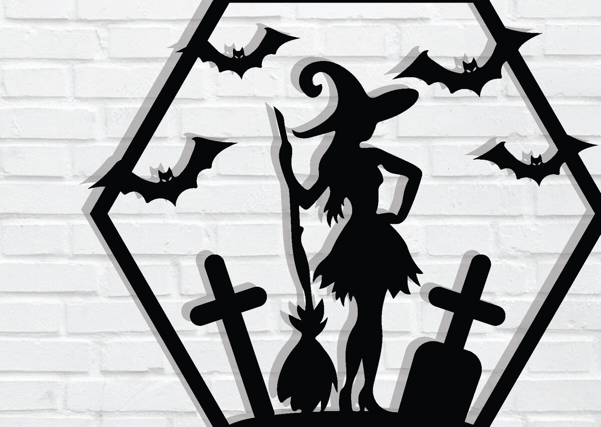 Intra απο ξύλο plywood  Χρώμα wenge 3mm-4mm πάχος - με λέιζερ ού τοίχου Halloween Δίασταση 40x50 cm INTRAFABR-7091782