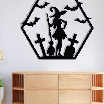 Intra απο ξύλο plywood  Χρώμα wenge 3mm-4mm πάχος - με λέιζερ ού τοίχου Halloween Δίασταση 40x50 cm INTRAFABR-7091782 - Image 2