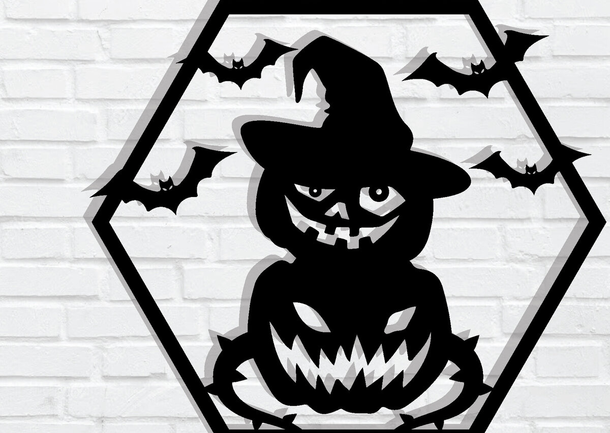 Intra απο ξύλο plywood  Χρώμα wenge 3mm-4mm πάχος - με λέιζερ ού τοίχου Halloween Δίασταση 40x50 cm INTRAFABR-17220879