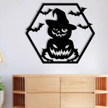 Intra απο ξύλο plywood  Χρώμα wenge 3mm-4mm πάχος - με λέιζερ ού τοίχου Halloween Δίασταση 40x50 cm INTRAFABR-17220879 - Image 2