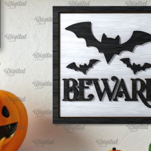 Intra απο ξύλο plywood  Χρώμα wenge 3mm-4mm πάχος - με λέιζερ Mini για το Halloween Δίασταση 15x15 cm INTRAFABR-64956014