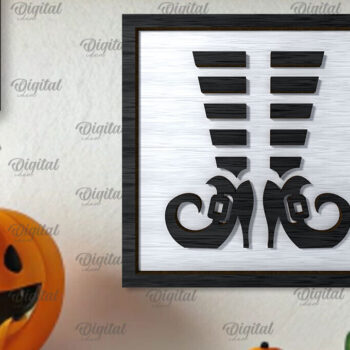 Intra απο ξύλο plywood  Χρώμα wenge 3mm-4mm πάχος - με λέιζερ Mini για το Halloween Δίασταση 15x15 cm INTRAFABR-122532672 - Image 1