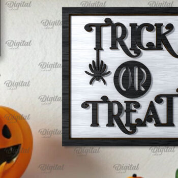 Intra απο ξύλο plywood  Χρώμα wenge 3mm-4mm πάχος - με λέιζερ Mini για το Halloween Δίασταση 15x15 cm INTRAFABR-122532726 - Image 1