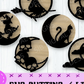 Intra απο ξύλο plywood  Χρώμα wenge 3mm-4mm πάχος - Halloween Moon Layered, Πλακέτα, Δίασταση 15x15 cm INTRAFABR-70080329 - Image 1