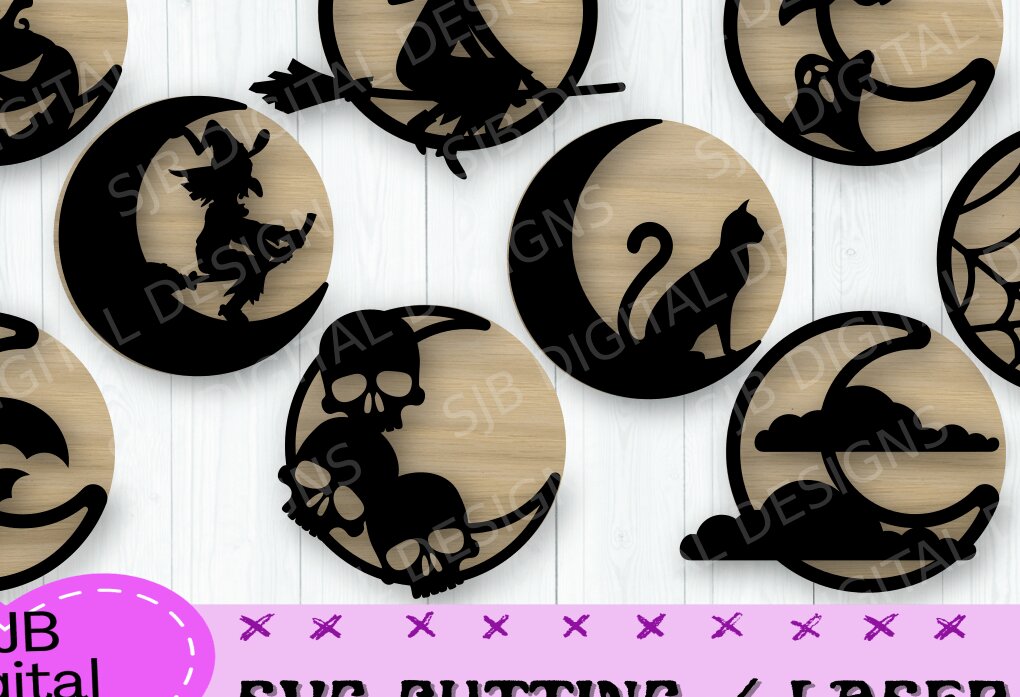 Intra απο ξύλο plywood  Χρώμα wenge 3mm-4mm πάχος - Halloween Moon Layered, Πλακέτα, Δίασταση 15x15 cm INTRAFABR-70080329