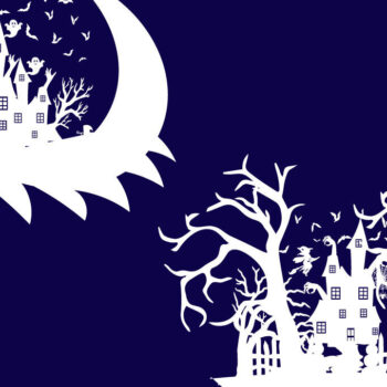 Intra απο ξύλο plywood  Χρώμα wenge 3mm-4mm πάχος - Σπίτι νύχτας σελήνης αποκριών Δίασταση 20x20 cm INTRAFABR-69617397 - Image 1