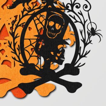 Intra απο ξύλο plywood  Χρώμα wenge 3mm-4mm πάχος - Halloween Mr & Mrs 3D Framed Skull Δίασταση 20x25 cm INTRAFABR-106650863 - Image 2