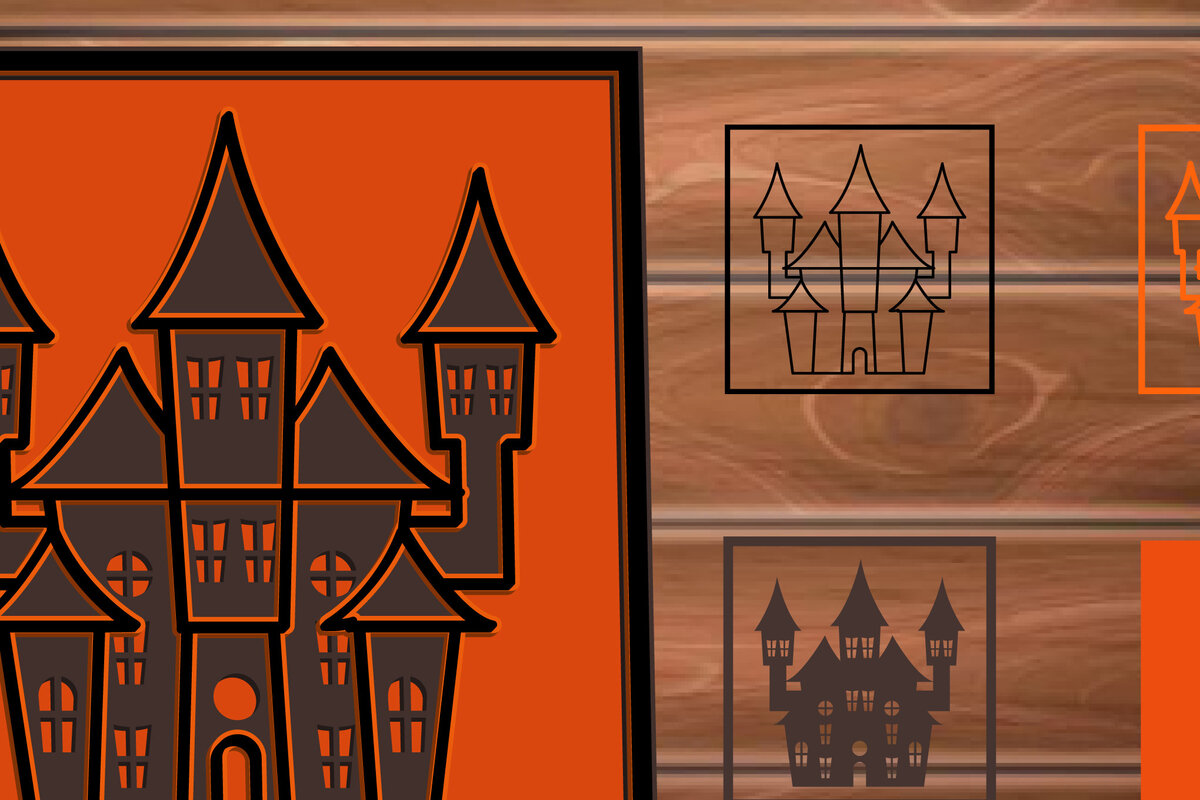 Intra απο ξύλο plywood  Χρώμα wenge 3mm-4mm πάχος - Αποκριάτικο περικοπής πολλαπλών επιπέδων πλαισίου Δίασταση 20x20 cm INTRAFABR-89376287