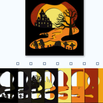 Intra απο ξύλο plywood Χρώμα wenge 3mm-4mm πάχος - Χάλογουιν Πολυστρωματική Τέχνη, κοπής χαρτιού Δίασταση 8x8 cm INTRAFABR-70273922 - Image 9