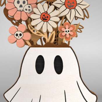 Intra απο ξύλο plywood  Χρώμα wenge 3mm-4mm πάχος - Επιτραπέζιο πολυστρωματικό Halloween Δίασταση 15x15 cm INTRAFABR-70273875 - Image 5