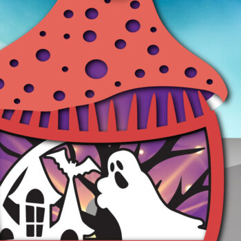 Intra απο ξύλο plywood  Χρώμα wenge 3mm-4mm πάχος - Τρισδιάστατη δέσμη αποκοπής με λέιζερ Halloween Mushroom Δίασταση 15x15 cm INTRAFABR-70273900 - Image 8