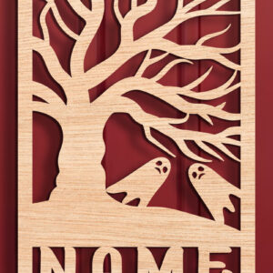 Intra απο ξύλο plywood  Χρώμα wenge 3mm-4mm πάχος - Halloween Name Sign Δίασταση 15x15 cm INTRAFABR-64956249