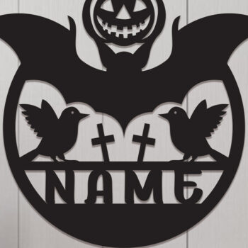 Intra απο ξύλο plywood  Χρώμα wenge 3mm-4mm πάχος - Σετ λέιζερ κοπής με όνομα Halloween Δίασταση 15x15 cm INTRAFABR-65211317 - Image 3