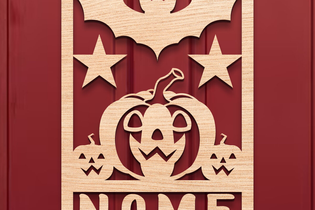 Intra απο ξύλο plywood  Χρώμα wenge 3mm-4mm πάχος - Halloween Name Sign Δίασταση 15x15 cm INTRAFABR-64956481