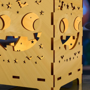 Intra απο ξύλο plywood  Χρώμα wenge 3mm-4mm πάχος - Halloween Night Lantern 01 Δίασταση 4x4 cm INTRAFABR-78990998