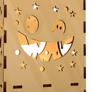 Intra απο ξύλο plywood  Χρώμα wenge 3mm-4mm πάχος - Halloween Night Lantern 06 Δίασταση 4x4 cm INTRAFABR-87033175 - Image 3