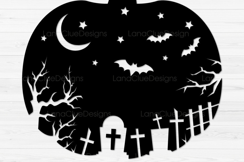 Intra απο ξύλο plywood  Χρώμα wenge 3mm-4mm πάχος - Halloween Night , Σκηνή κολοκύθας Δίασταση 15x15 cm INTRAFABR-87033395