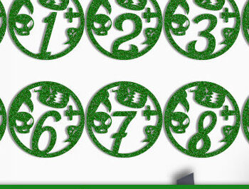 Intra απο ξύλο plywood Χρώμα wenge 3mm-4mm πάχος - Πακέτο με λέιζερ αποκριάτικου αριθμού Δίασταση 15x15 cm INTRAFABR-87033023 - Image 2